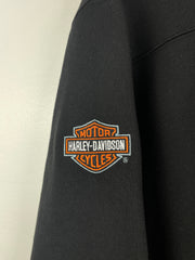 Vintage Harley Davidson Embroidered Black & Orange Crewneck