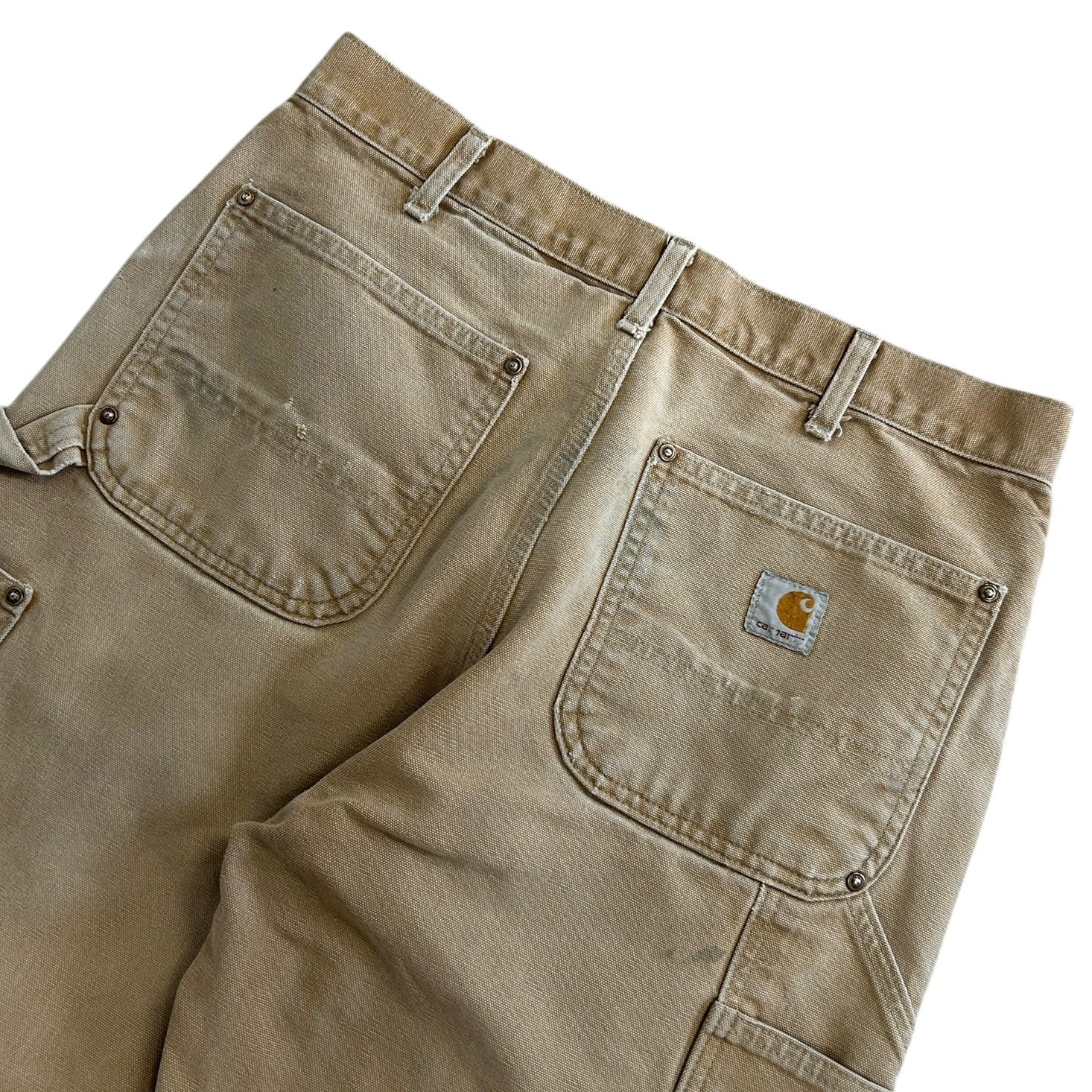 Vintage Carhartt Double Knee Thrashed Light Brown Work Pants