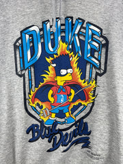 Vintage 90s The Simpsons Bart Simpson Duke Blue Devils University Grey Hoodie