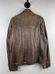 Vintage 90s Wilsons Brown Leather Bomber Jacket