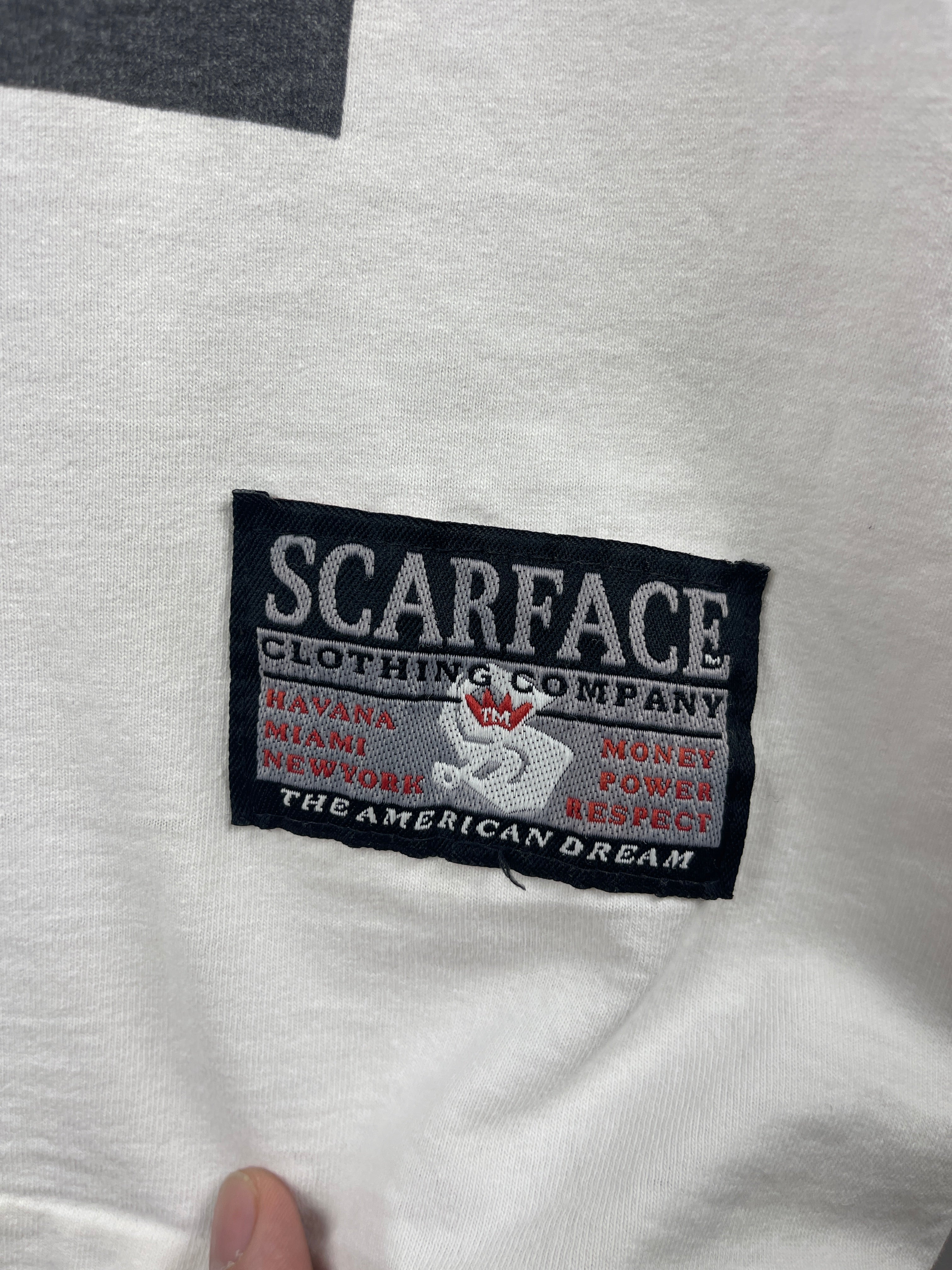 Vintage 90s Scarface Tony Montana Portrait Movie Promo White Tee