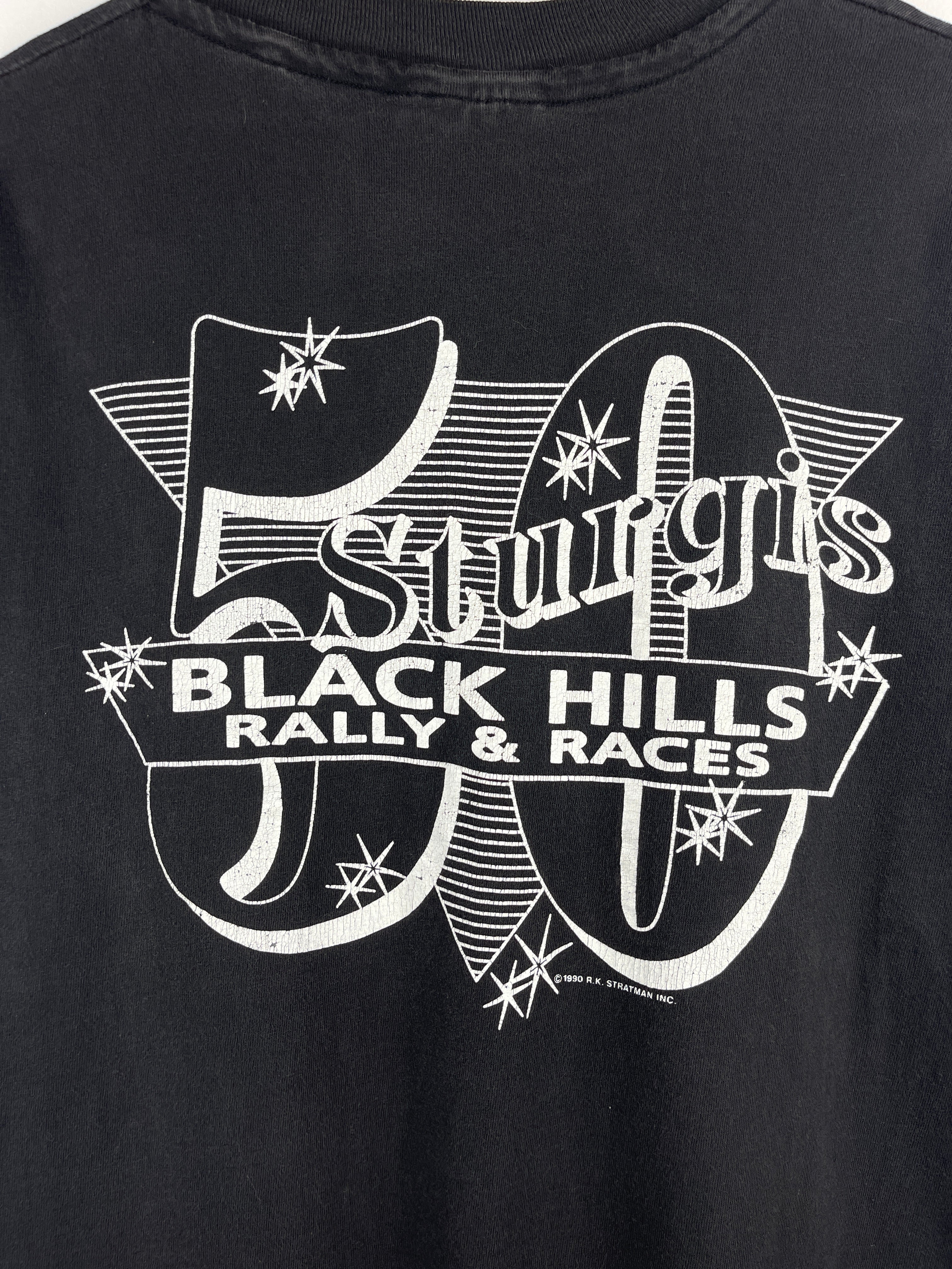 Vintage 90s Sturgis Rally Black Hills Black Tee