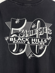 Vintage 90s Sturgis Rally Black Hills Black Tee
