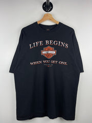 Vintage Harley Davidson Life Begins New York Black Tee