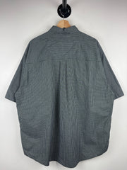 Vintage Haggar Plaid Black & White Short Sleeve Button Up Shirt