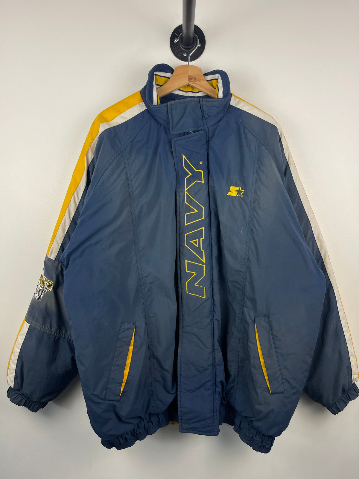 Vintage 90s Starter US Navy Rams Navy & Yellow Insulated Jacket