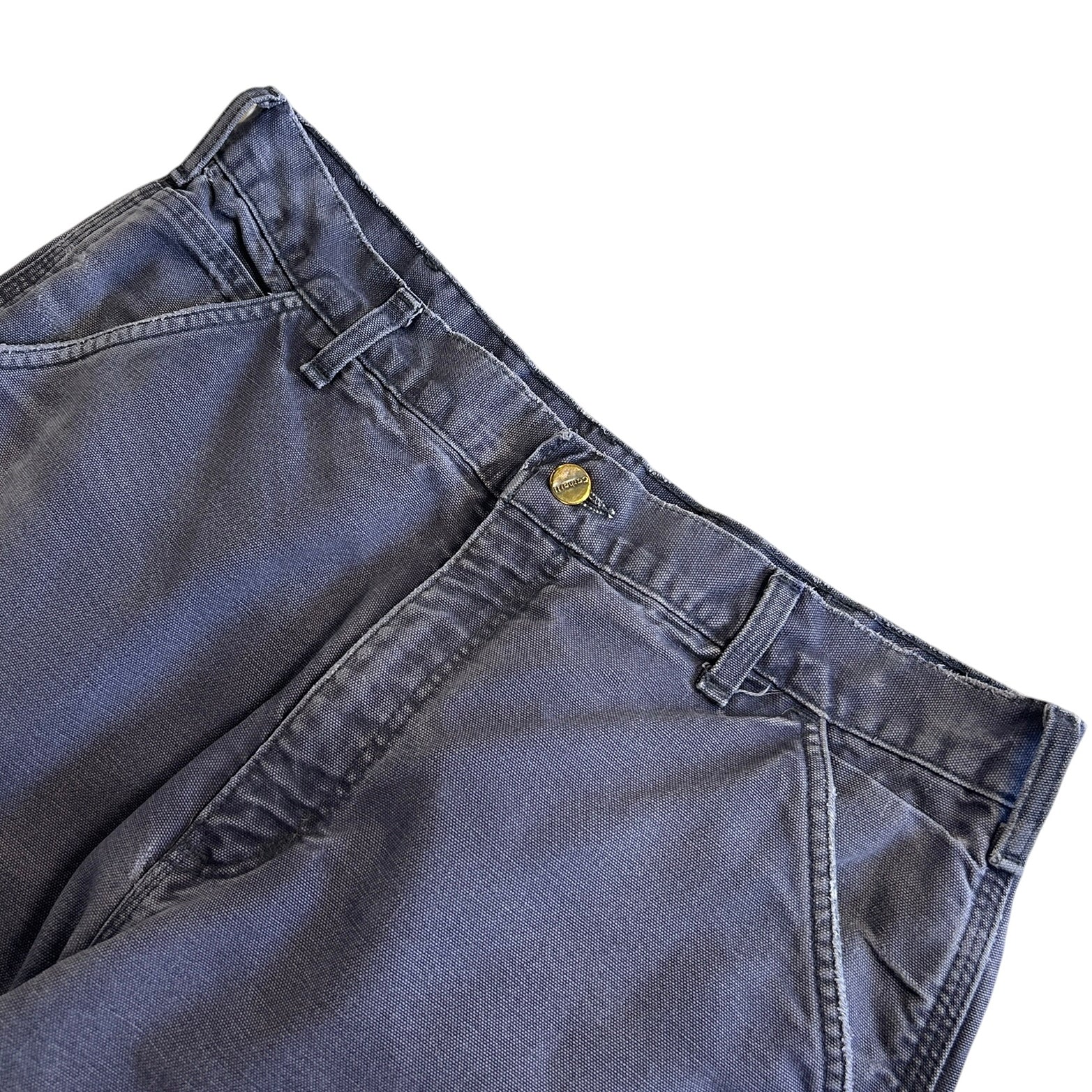 Vintage Carhartt Blanket Lined Thrashed Petrol Grey Work Pants