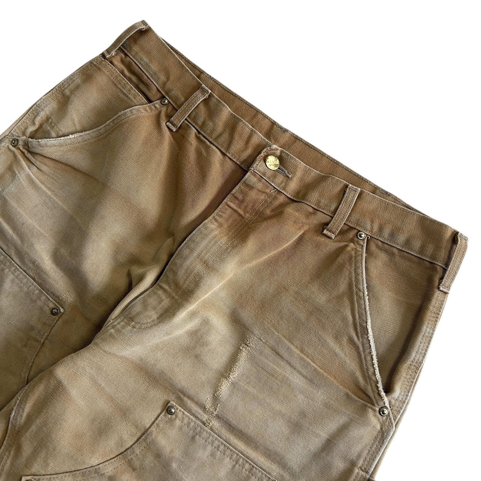 Vintage Carhartt Double Knee Thrashed Light Brown Work Pants