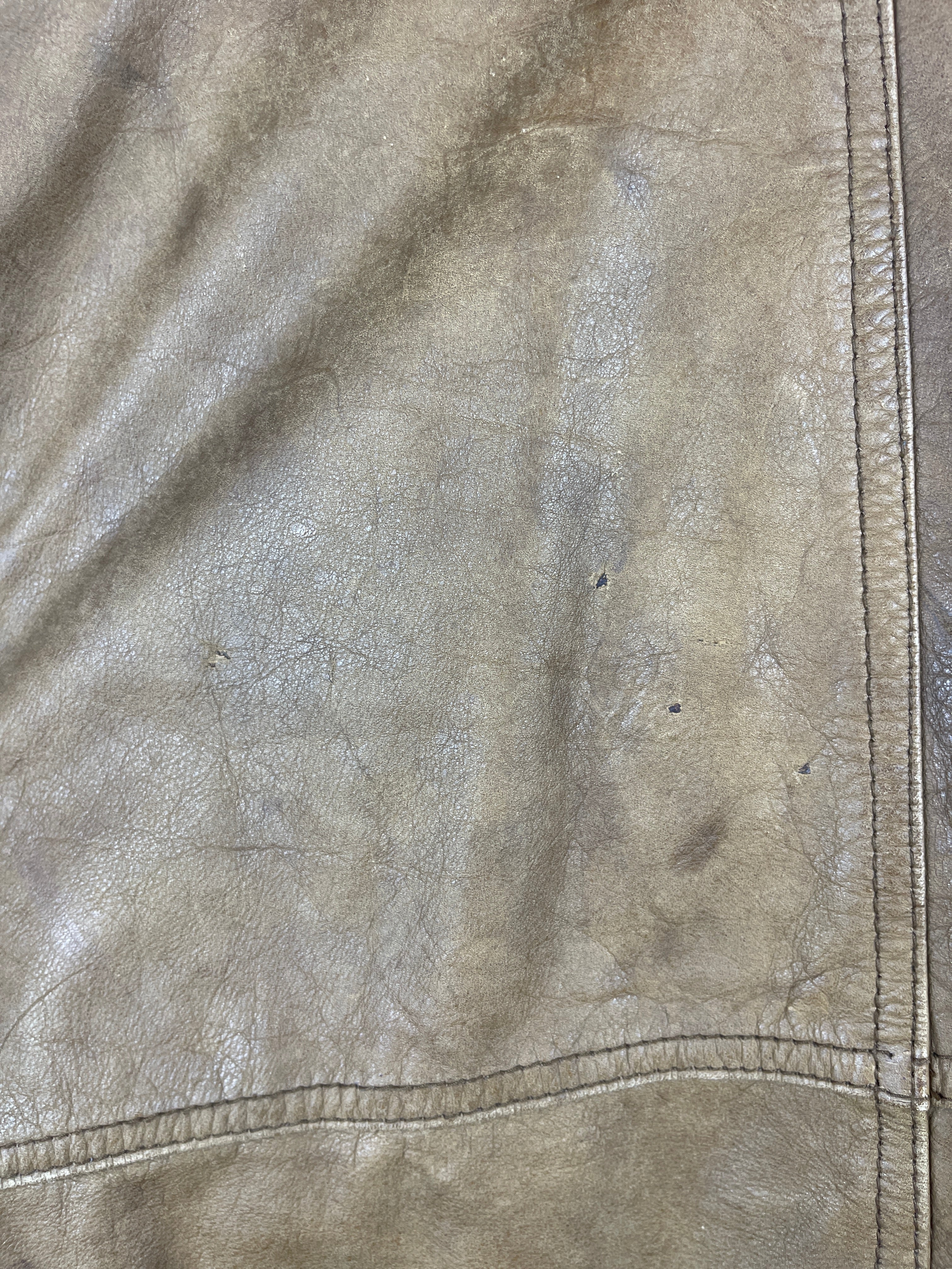 Vintage 90s Wilson Adventure Guide Brown Leather Bomber Jacket