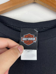 Vintage Harley Davidson Motorcycles Skull Embroidered Black Crewneck