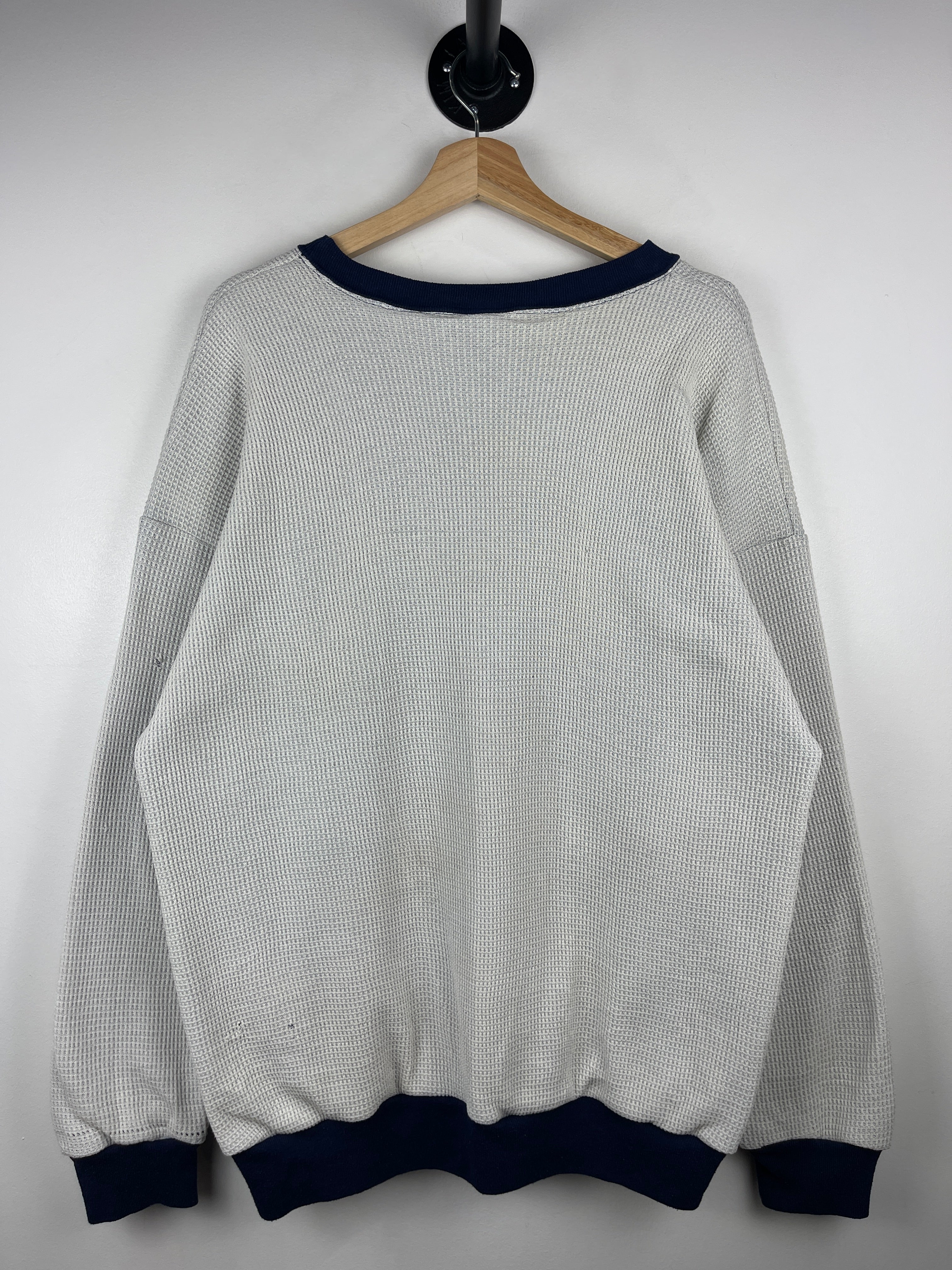 Vintage 90s Simpson College Double Face Thermal Navy Crewneck
