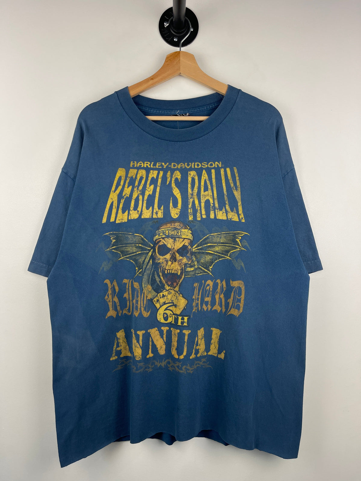 Vintage Harley Davidson Rebels Rally Slidell Louisiana Blue Tee