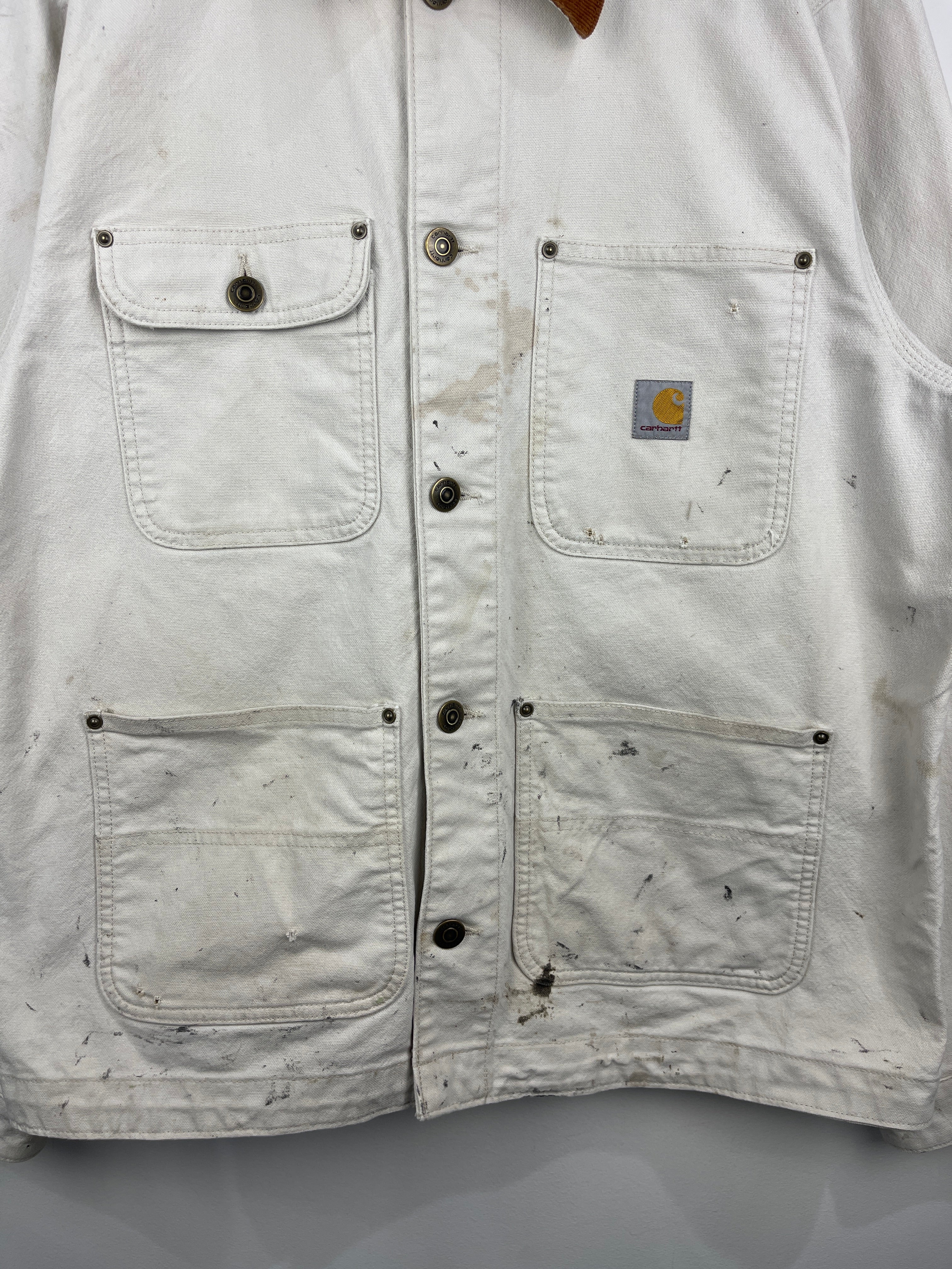 Vintage Carhartt Chore Thrashed Beige Work Jacket