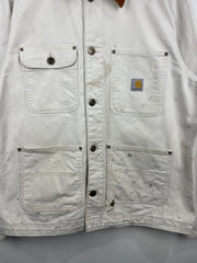 Vintage Carhartt Chore Thrashed Beige Work Jacket