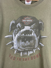 Vintage Harley Davidson Bulldog Wisconsin Green Tee