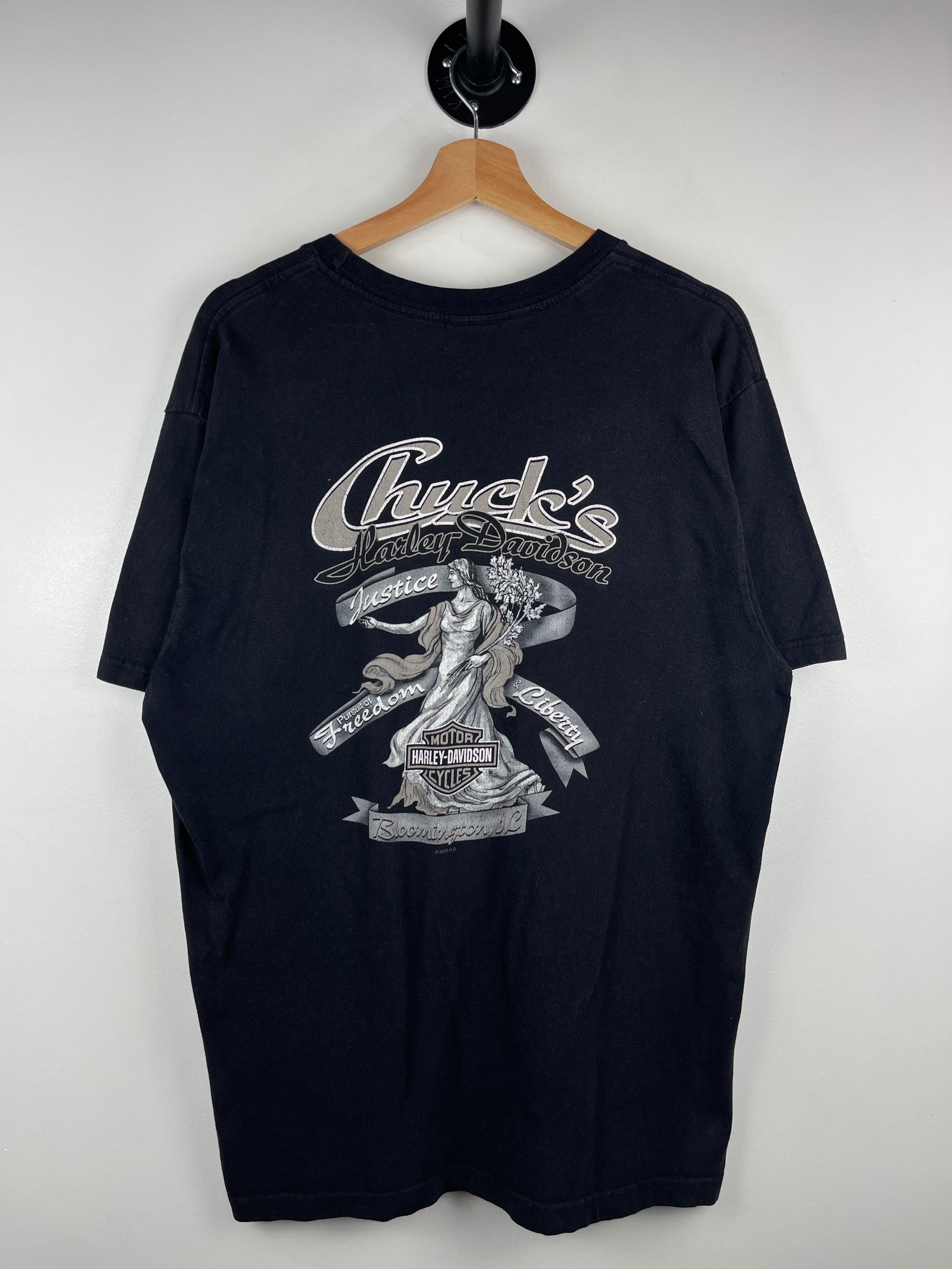 Vintage Harley Davidson Chrome Bloomington DC Black Tee