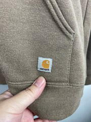 Vintage Carhartt Spellout Brown Zip Up Hoodie