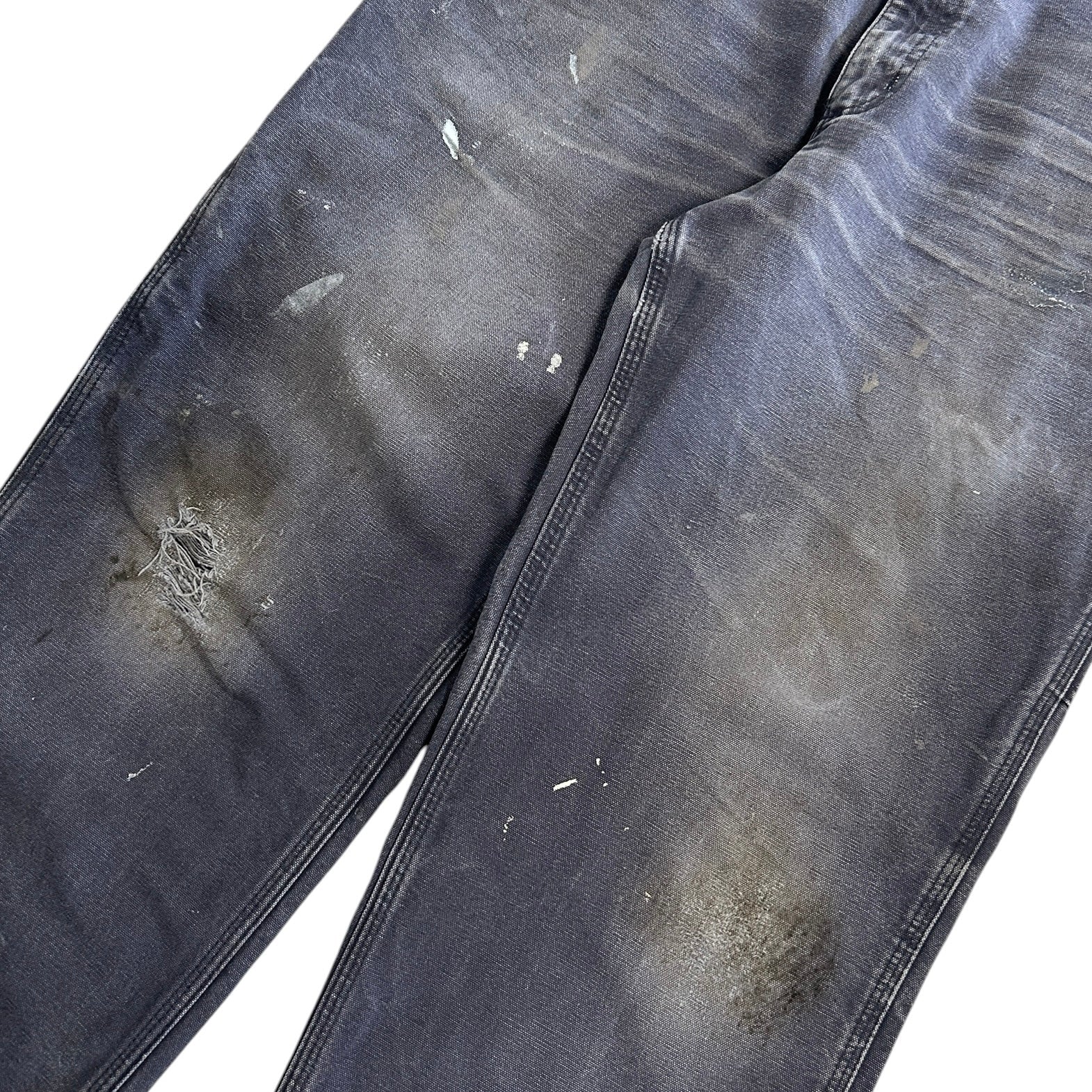 Vintage Carhartt Thrashed Petrol Grey Work Pants