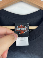 Vintage Harley Davidson Pin Up Girl Military Tank Black Tee