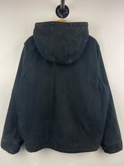 Vintage Dickies Sherpa Lined Black Hooded Work Jacket