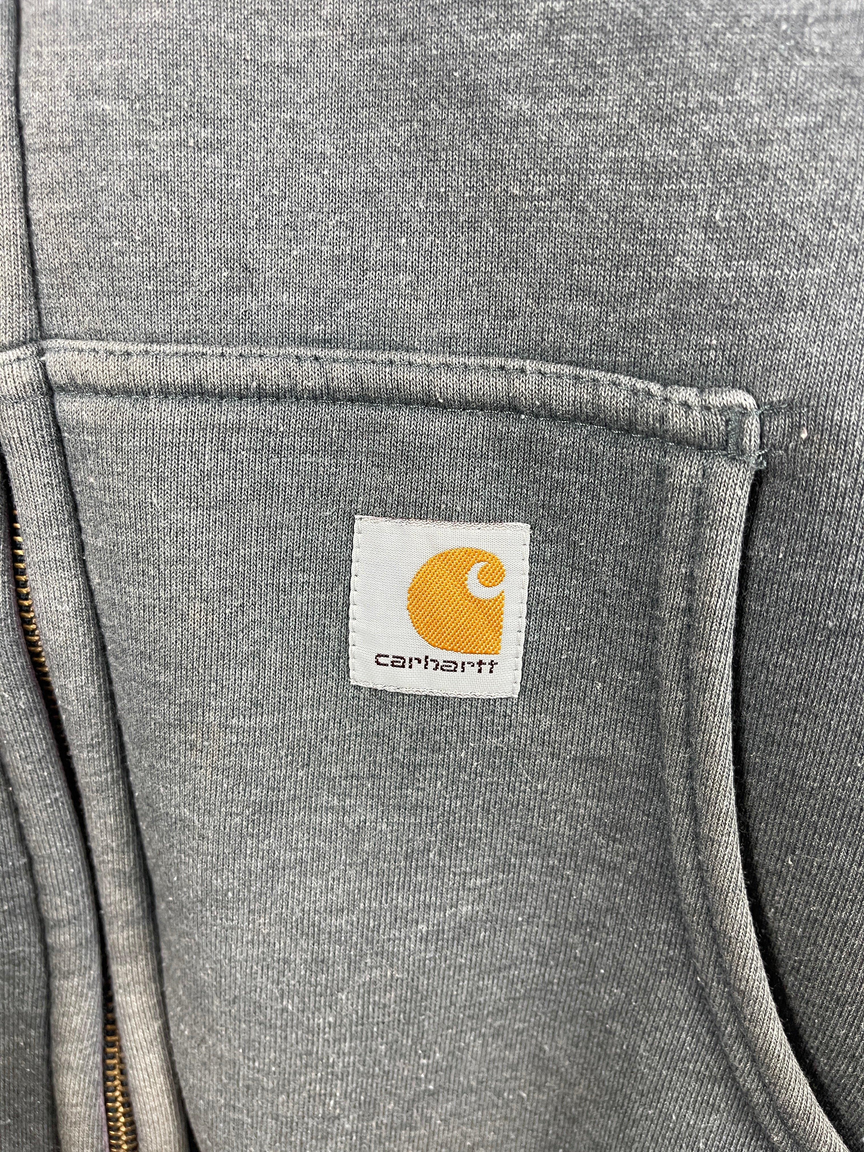 Vintage Carhartt Thermal Lined Charcoal Grey Zip Up Hoodie