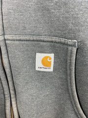 Vintage Carhartt Thermal Lined Charcoal Grey Zip Up Hoodie