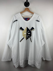 Vintage ECHL SP Wheeling Nailers White Pro Hockey Jersey