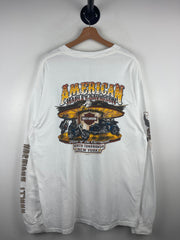 Vintage Harley Davidson Eagle New York White Long Sleeve