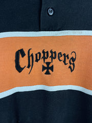 Vintage Choppers Embroidered Black & Orange Henley Long Sleeve