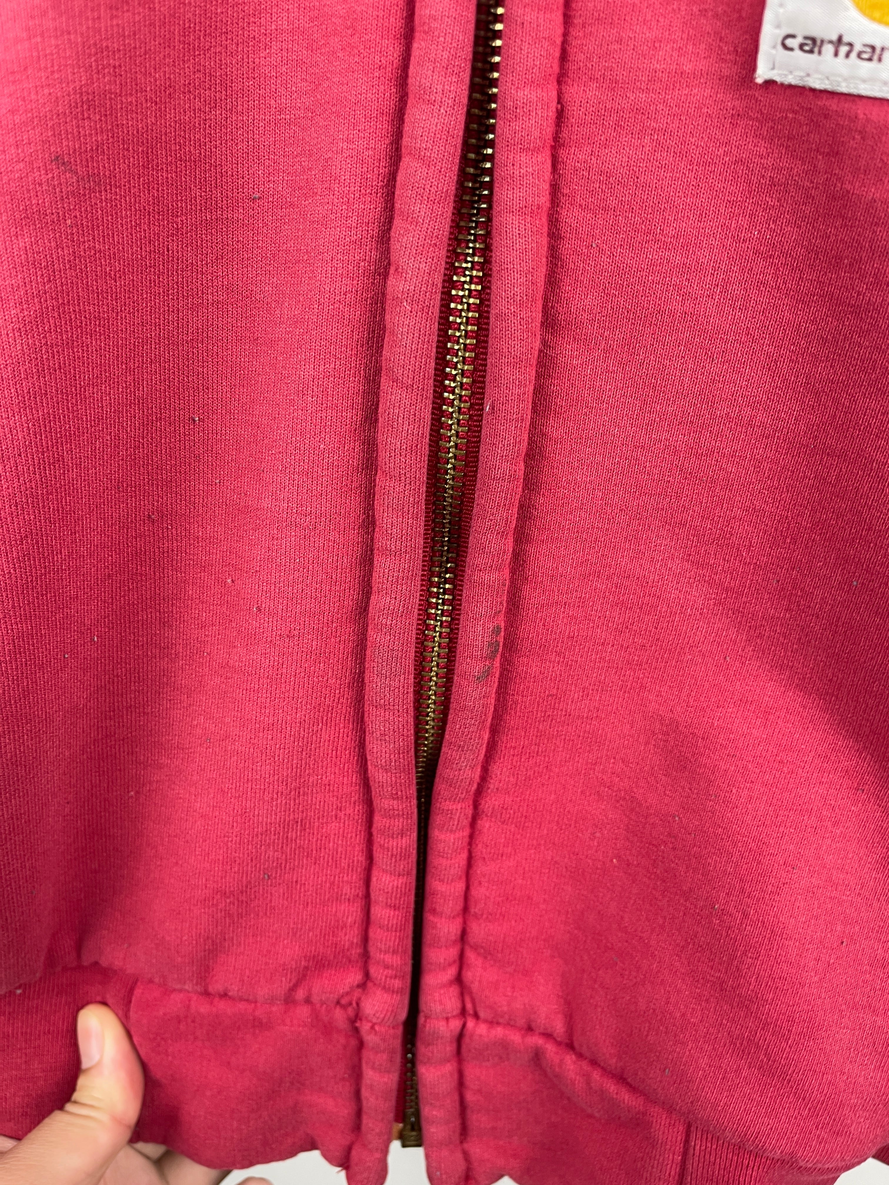 Vintage Carhartt Thermal Lined Red Zip Up Hoodie