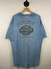 Vintage Harley Davidson Thiensville Wisconsin Blue Tee