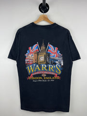 Vintage Harley Davidson Flames London England Black Tee