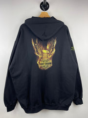 Vintage Harley Davidson Flames Calgary Alberta Black Zip Up Hoodie