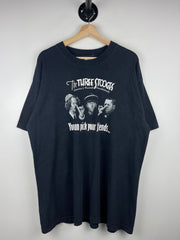 Vintage 90s The Three Stooges You Can Pick Your Friends Black Tee