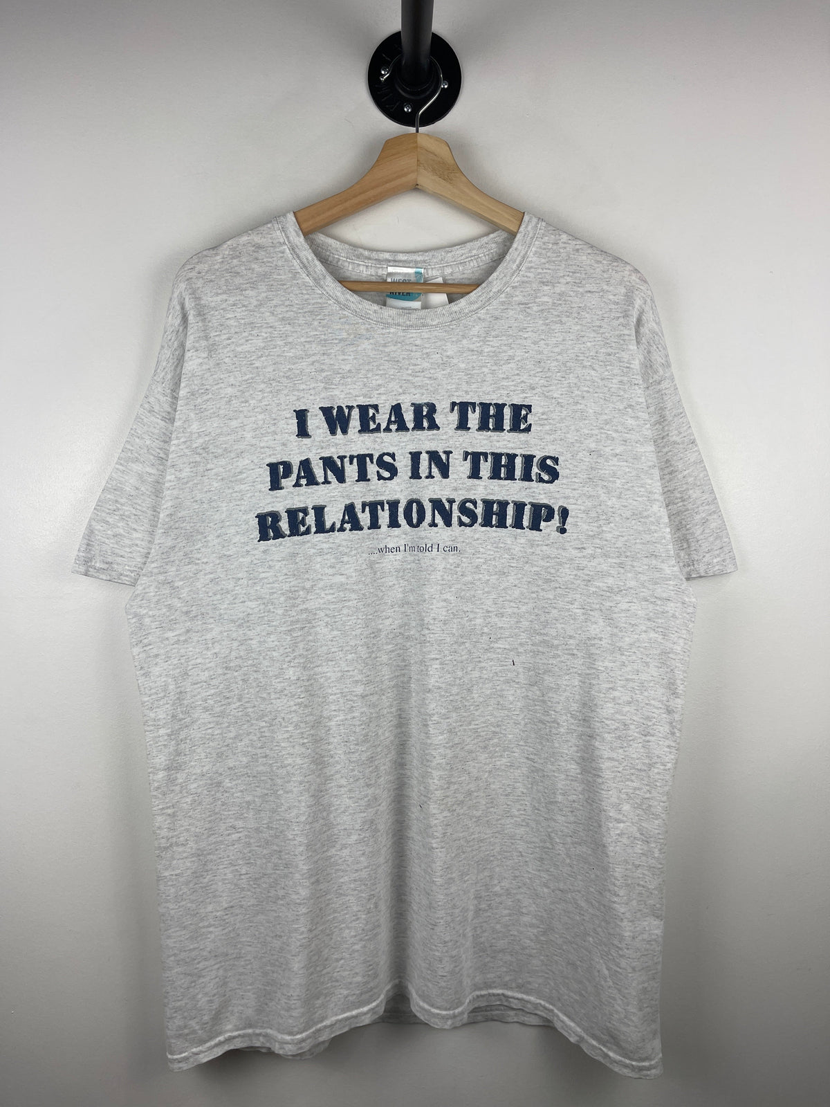 Vintage I Wear The Pants in The Relationship When Im Told I Can Comedy Grey Tee