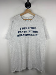 Vintage I Wear The Pants in The Relationship When Im Told I Can Comedy Grey Tee