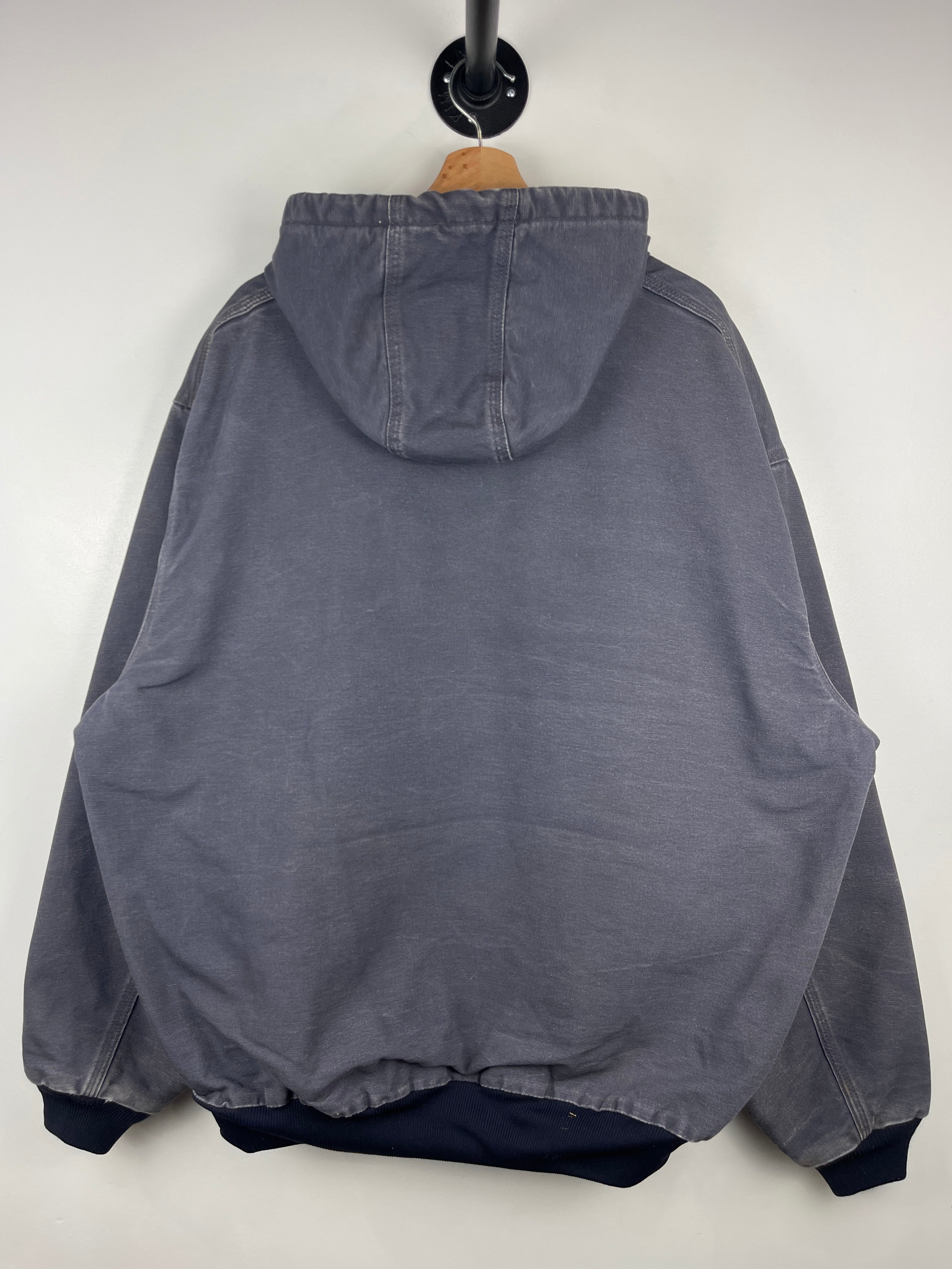 Vintage Carhartt Active Petrol Blue Grey Hooded Work Jacket J269 PTB