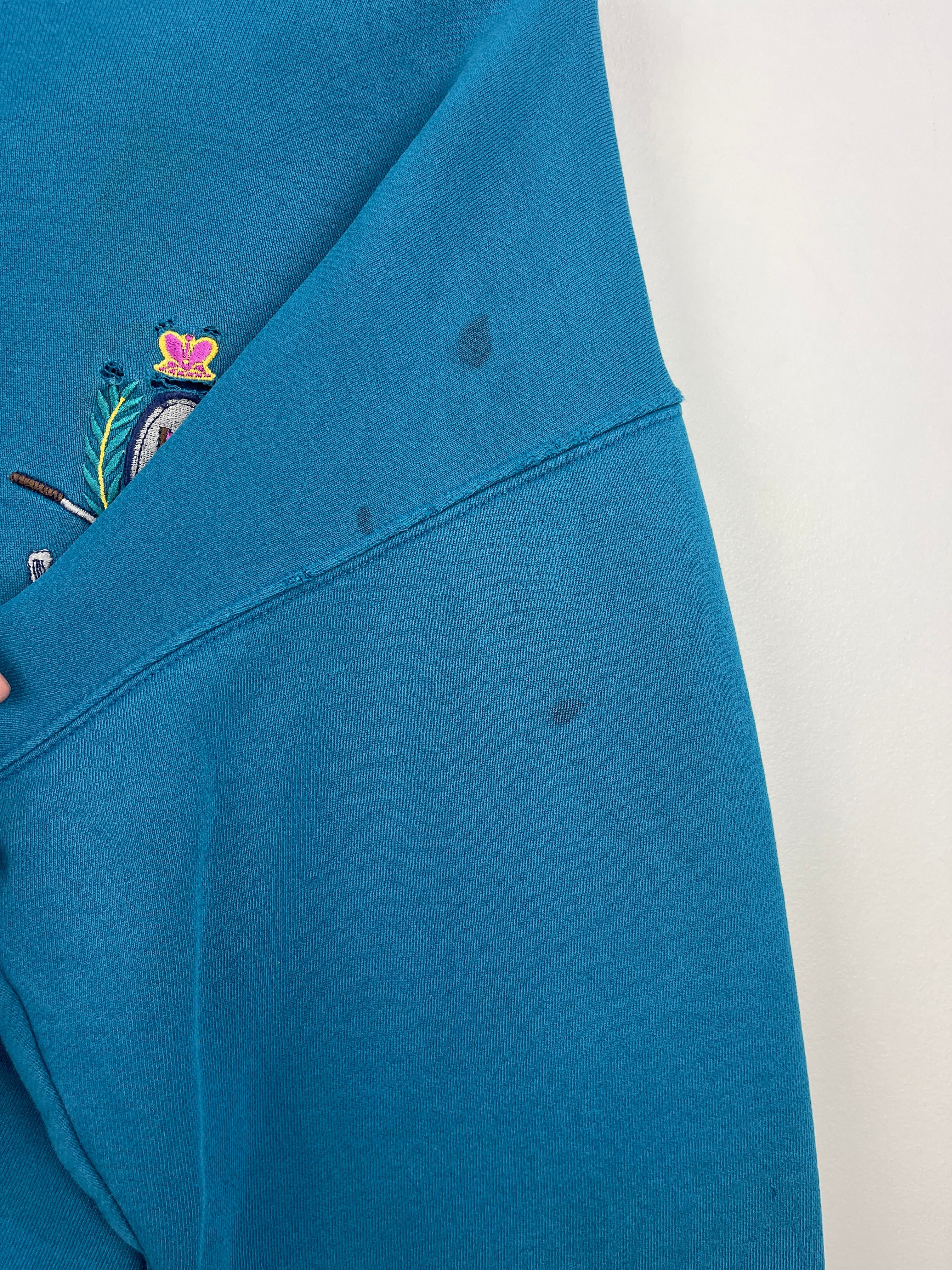 Vintage 90s Wilson Golf Club Embroidered Teal Crewneck
