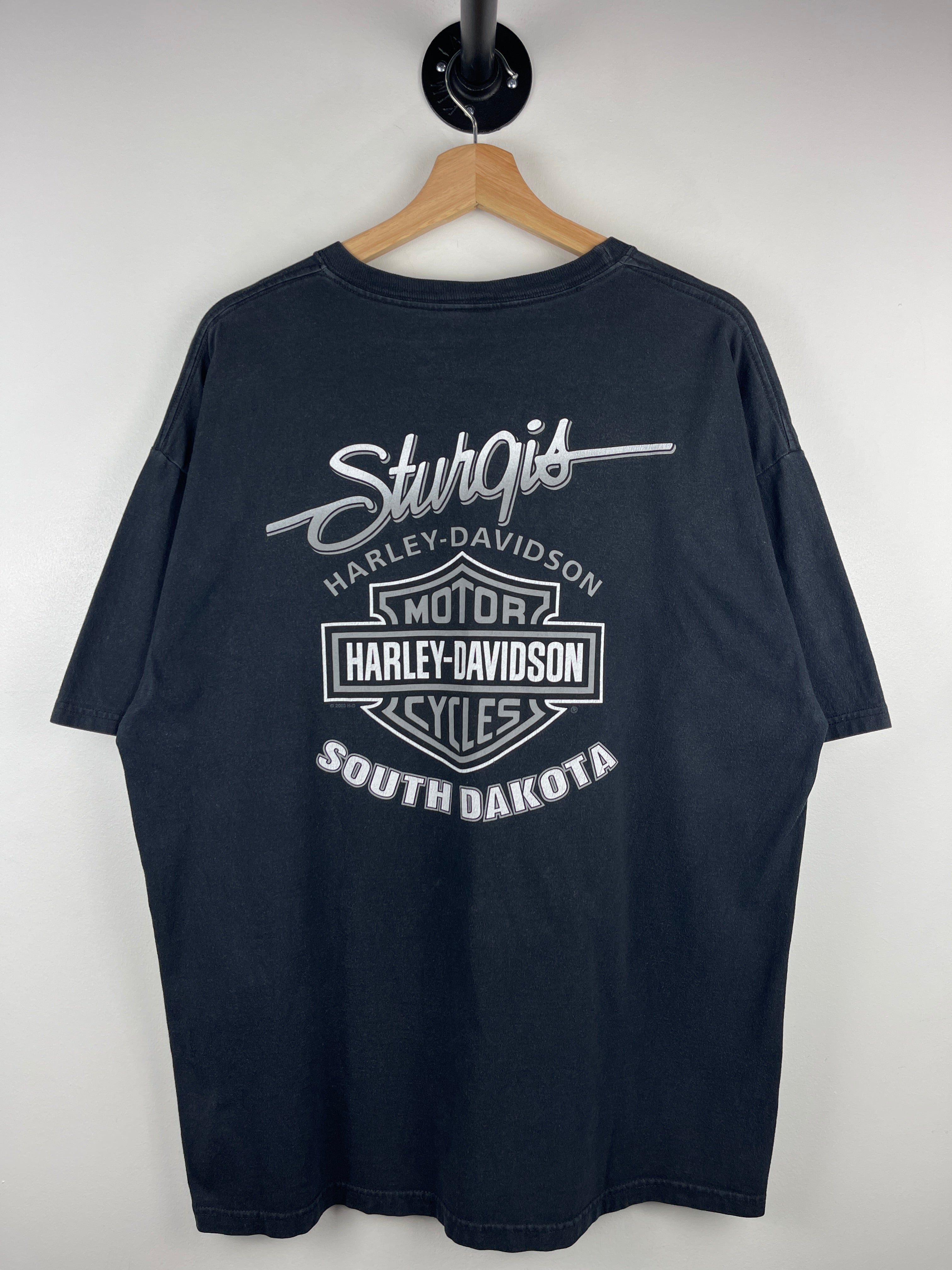 Vintage Harley Davidson Sturgis Black Hills Rally South Dakota Black Tee