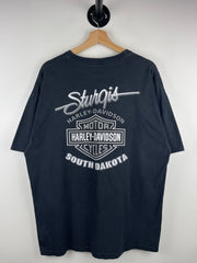 Vintage Harley Davidson Sturgis Black Hills Rally South Dakota Black Tee