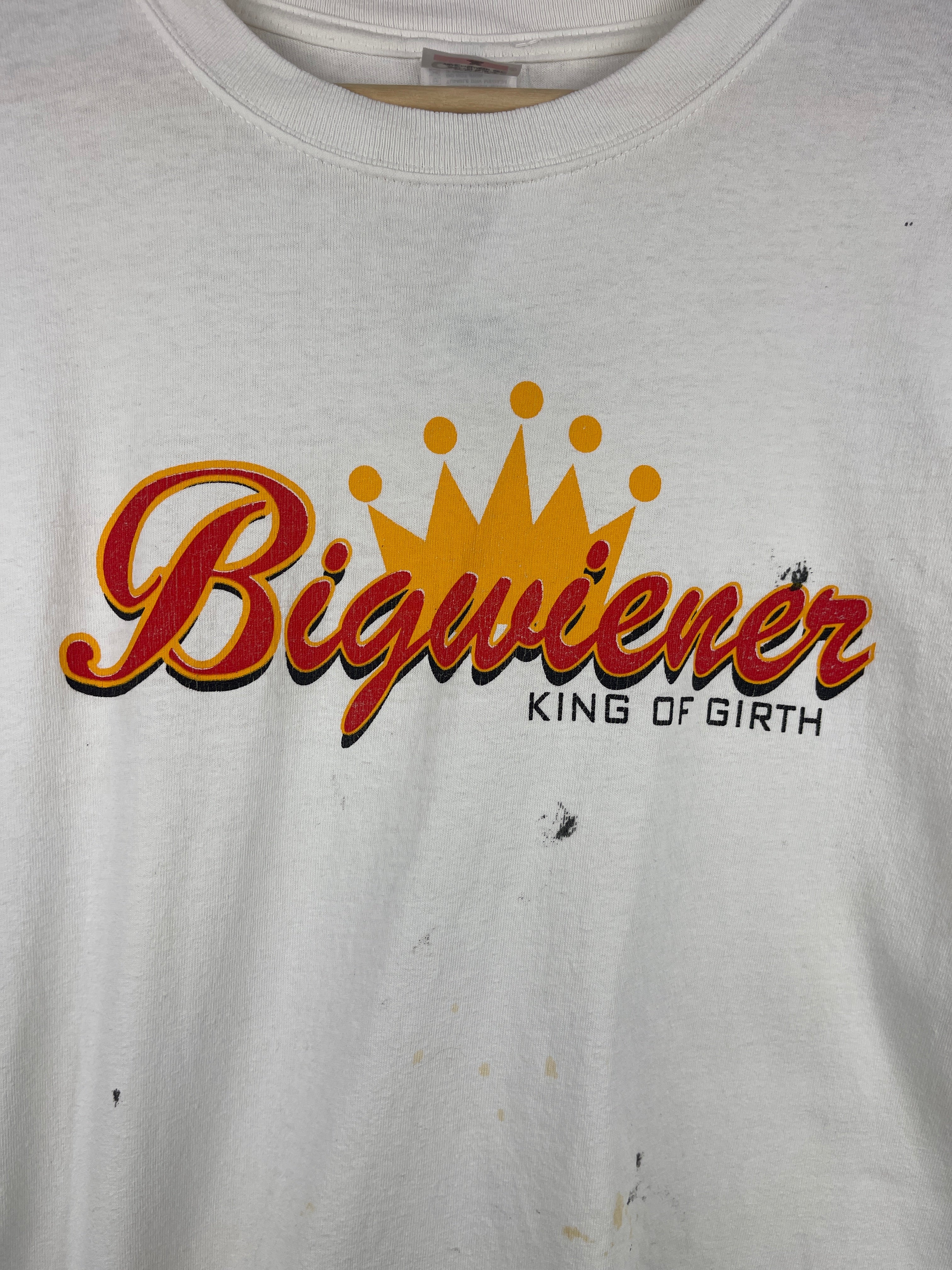 Vintage Bigweiner King Of Girth Comedy White Tee