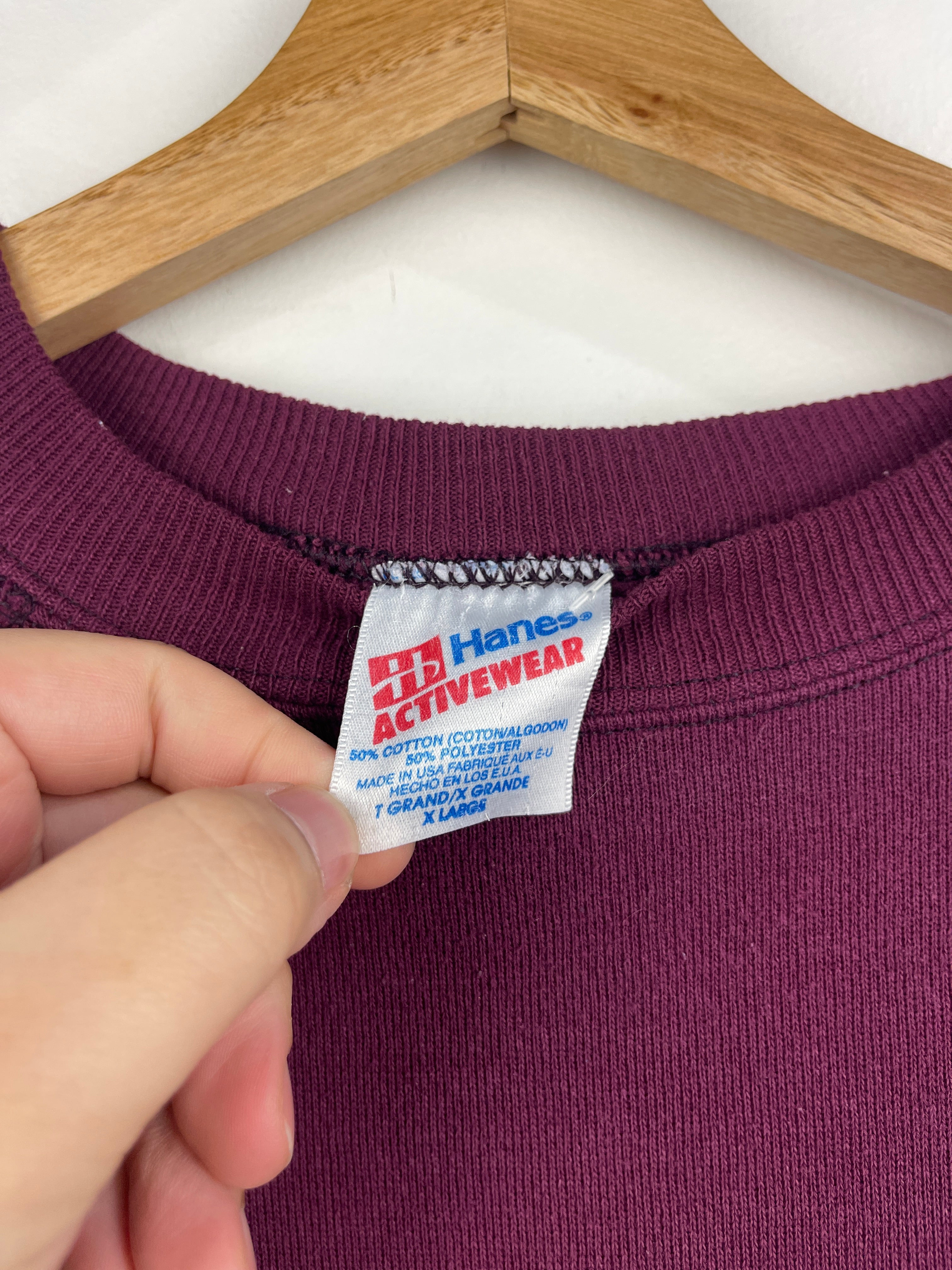Vintage 90s Wisconsin Hartland World Class Burgundy Crewneck