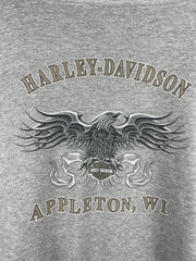 Vintage Harley Davidson Eagle Appleton Wisconsin Grey Crewneck