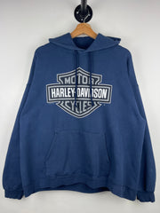 Vintage Harley Davidson Pin Up Girl Wisconsin Navy Hoodie