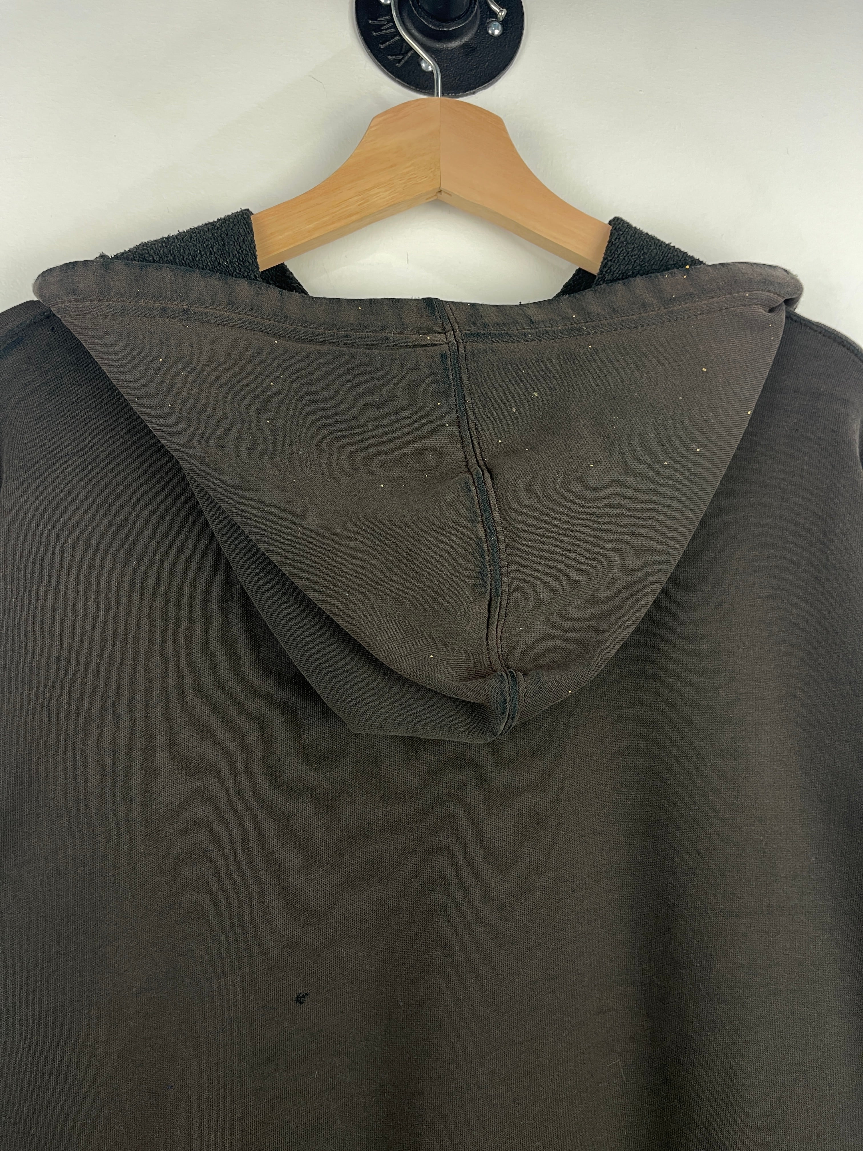 Vintage Champion Thrashed Faded Blank Black Hoodie