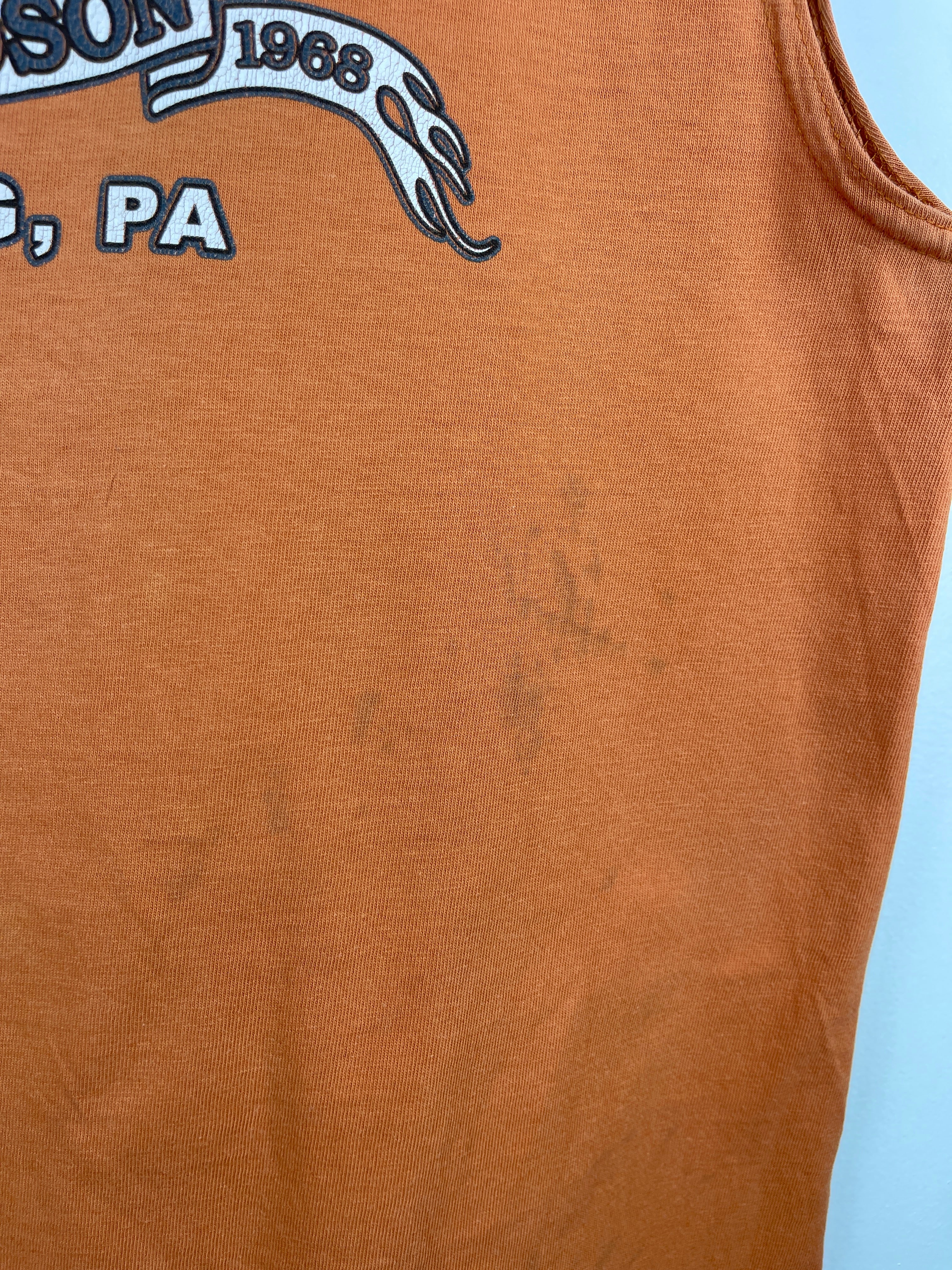 Vintage Harley Davidson Eagle Pennsylvania Orange Tank Top
