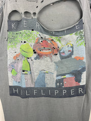 Vintage 90s The Muppets Kermie Hilflipper Thrashed Tee