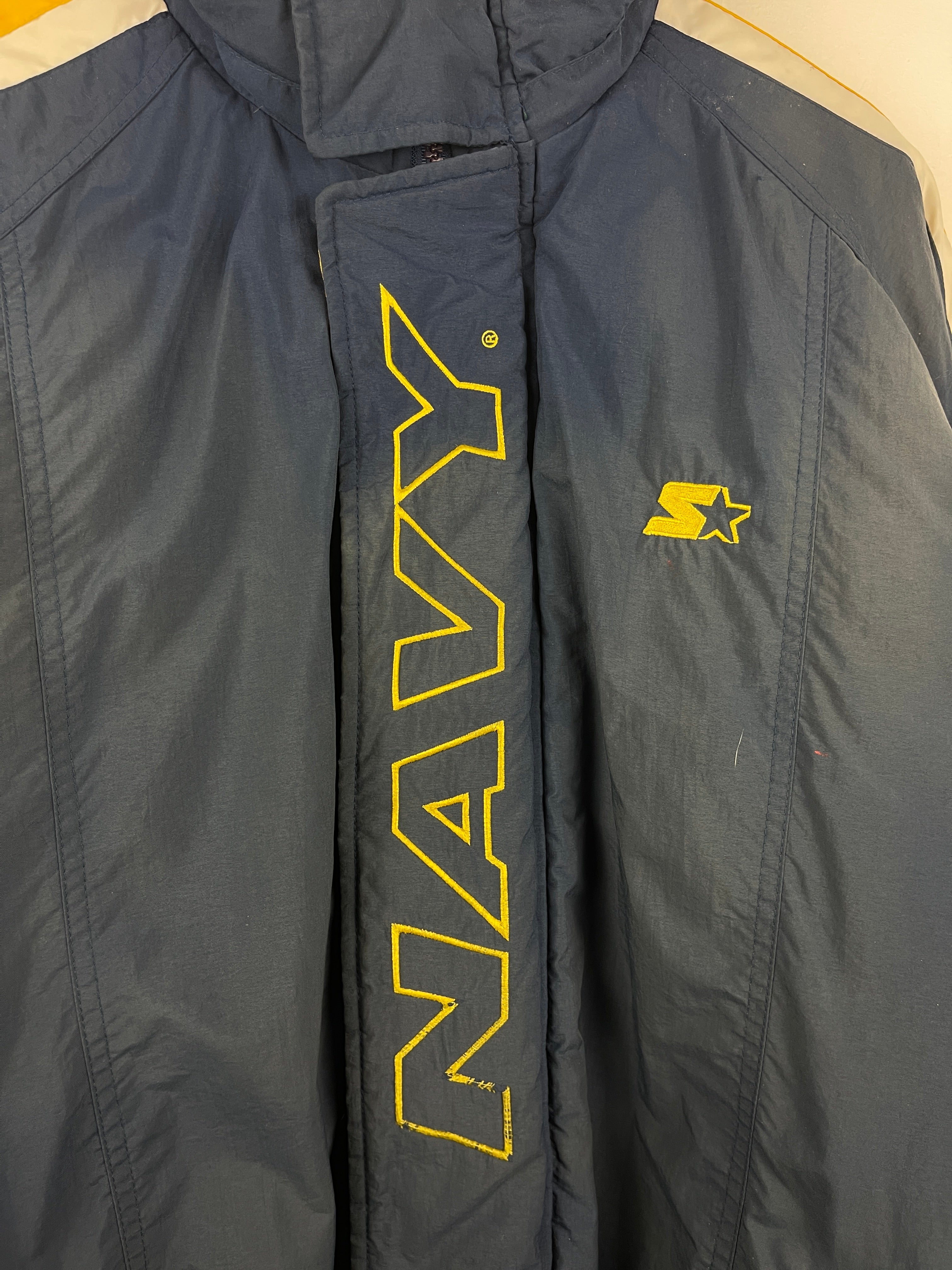 Vintage 90s Starter US Navy Rams Navy & Yellow Insulated Jacket