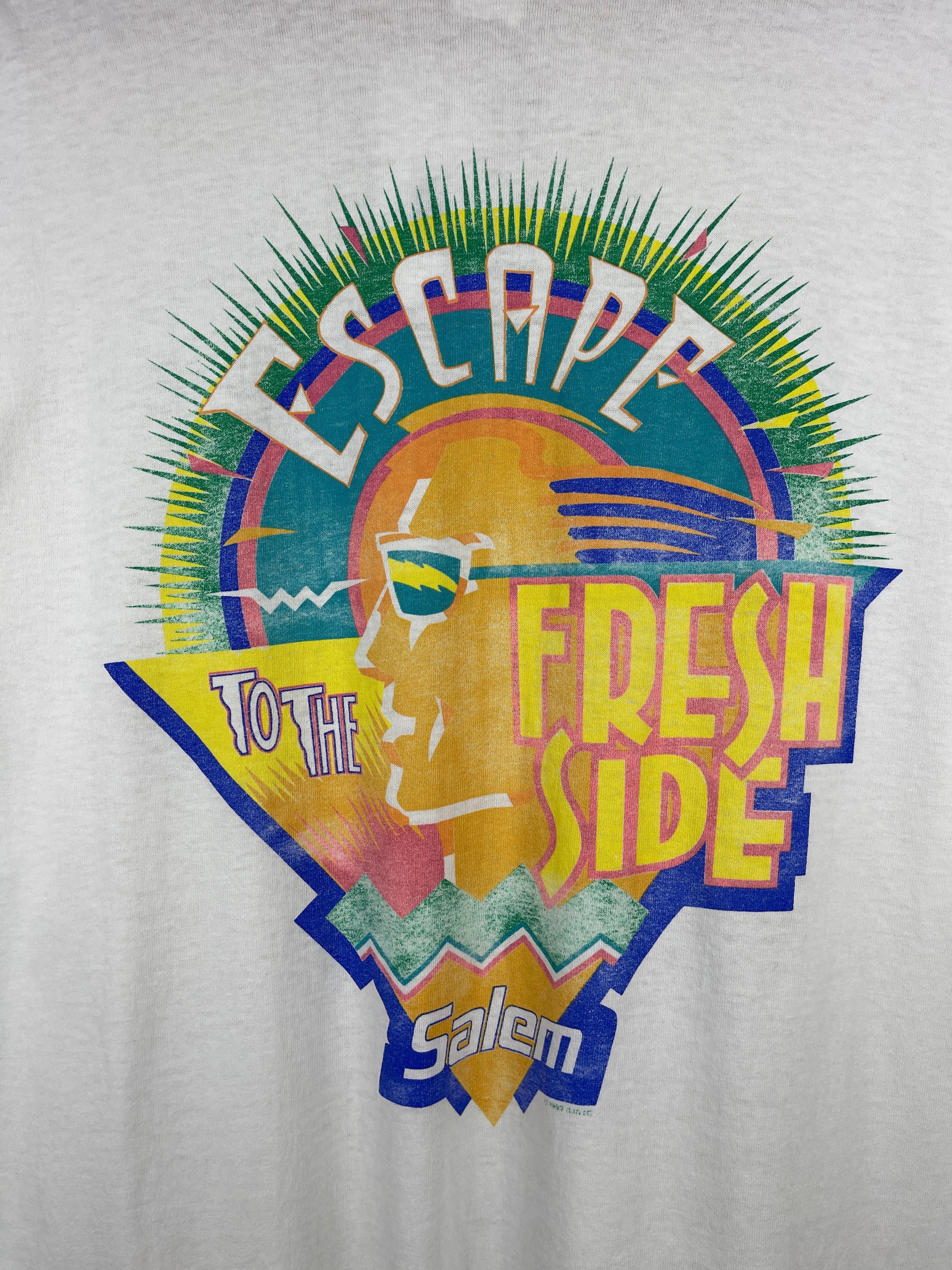 Vintage 90s Salem Smokes Escape To The Fresh Side White Tee