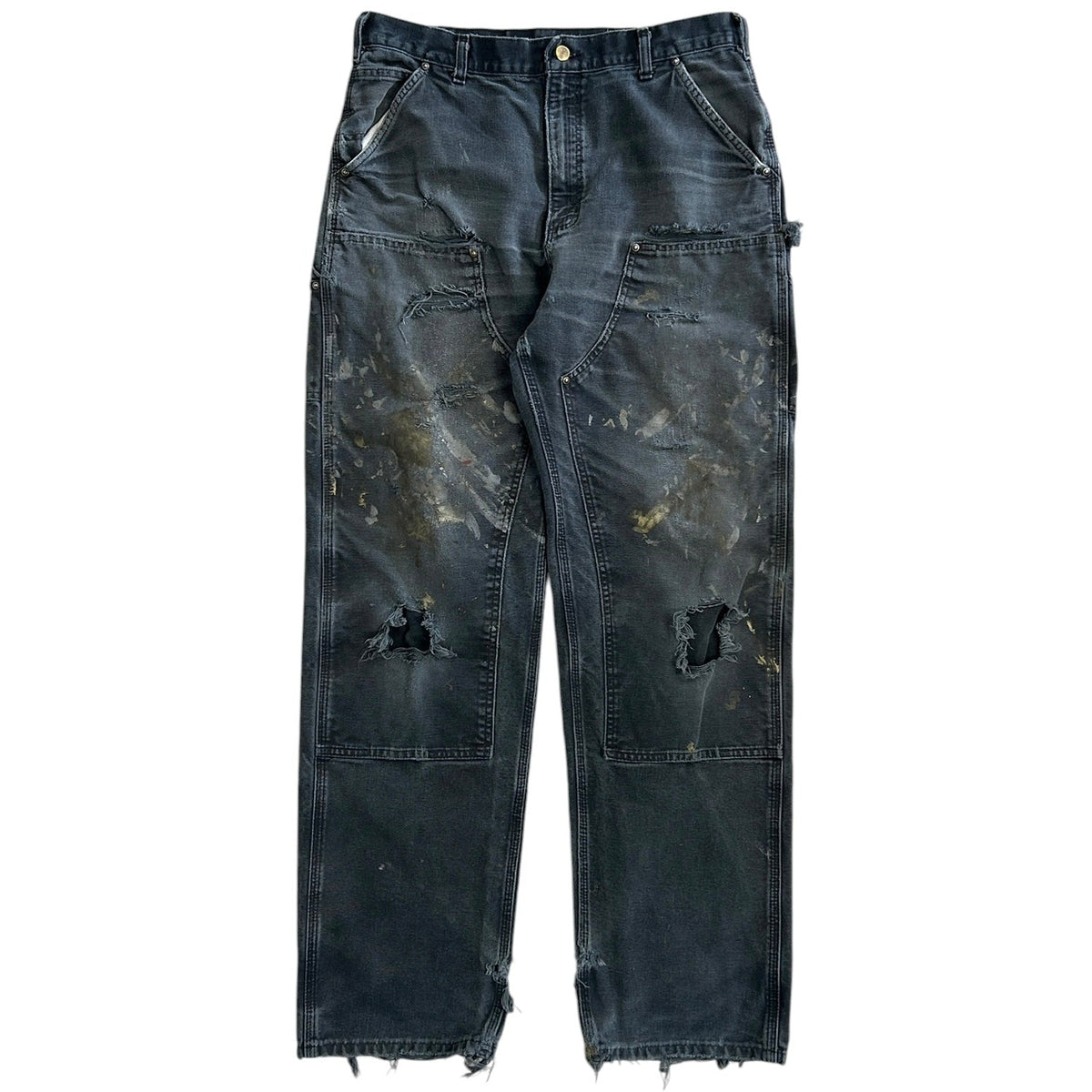 Vintage Carhartt Double Knee Thrashed Faded Black Work Pants